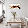 QIXIANG Abstract Orange Brown Black Wall Art for Office Decor 3 PCS Lines Painting Prints on Canvas for Living Room Bedroom Decor Framed (16.00" x 24.00" x3Pcs, Abstract) view 4