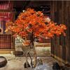 ESRADA Solid Wood Artificial Tree Red Maple Chinese Large-Scale Floor-to-Ceiling Landscape Fake Tree Hotel Shopping Mall Modeling Decoration red-2.5m view 1