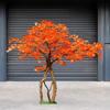 ESRADA Solid Wood Artificial Tree Red Maple Chinese Large-Scale Floor-to-Ceiling Landscape Fake Tree Hotel Shopping Mall Modeling Decoration red-2.5m view 2