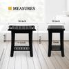 Bamboo Shower Bench Inside Shower Stool with Storage Shelf, Spa Bath Chair for Bathroom, Seat or Organizer for Living Room, Bedroom and Garden - Great for All Ages Unisex Elderly (Small, Black) view 3