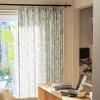 TWOPAGES Pinch Pleated Floral Curtain 72 Inch Long Light Filtering Privacy Drape Linen Textured Printed Curtain for Kitchen Bathroom (Stone, 40W x 72L Inches, 1 Panel) view 3