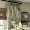 TWOPAGES Pinch Pleated Floral Curtain 72 Inch Long Light Filtering Privacy Drape Linen Textured Printed Curtain for Kitchen Bathroom (Stone, 40W x 72L Inches, 1 Panel) view 4