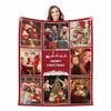 casecoco Custom Christmas Blanket with Photo, Personalized Name Blanket for Women Her Him Flannel Blanket Throw for Collage Family Merry Christmas 8 Photos view 1