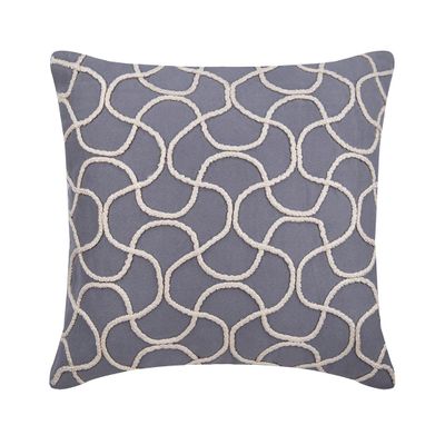 The HomeCentric Grey Suede Cushion Cover, Pack of 2, 24x24 inch (60x60 cm) Suede Pillow, Square Jute Embroidery Pillow Cover Bed, Couch, Sofa, Grey Pillow Cover Easter - Jute Entangled