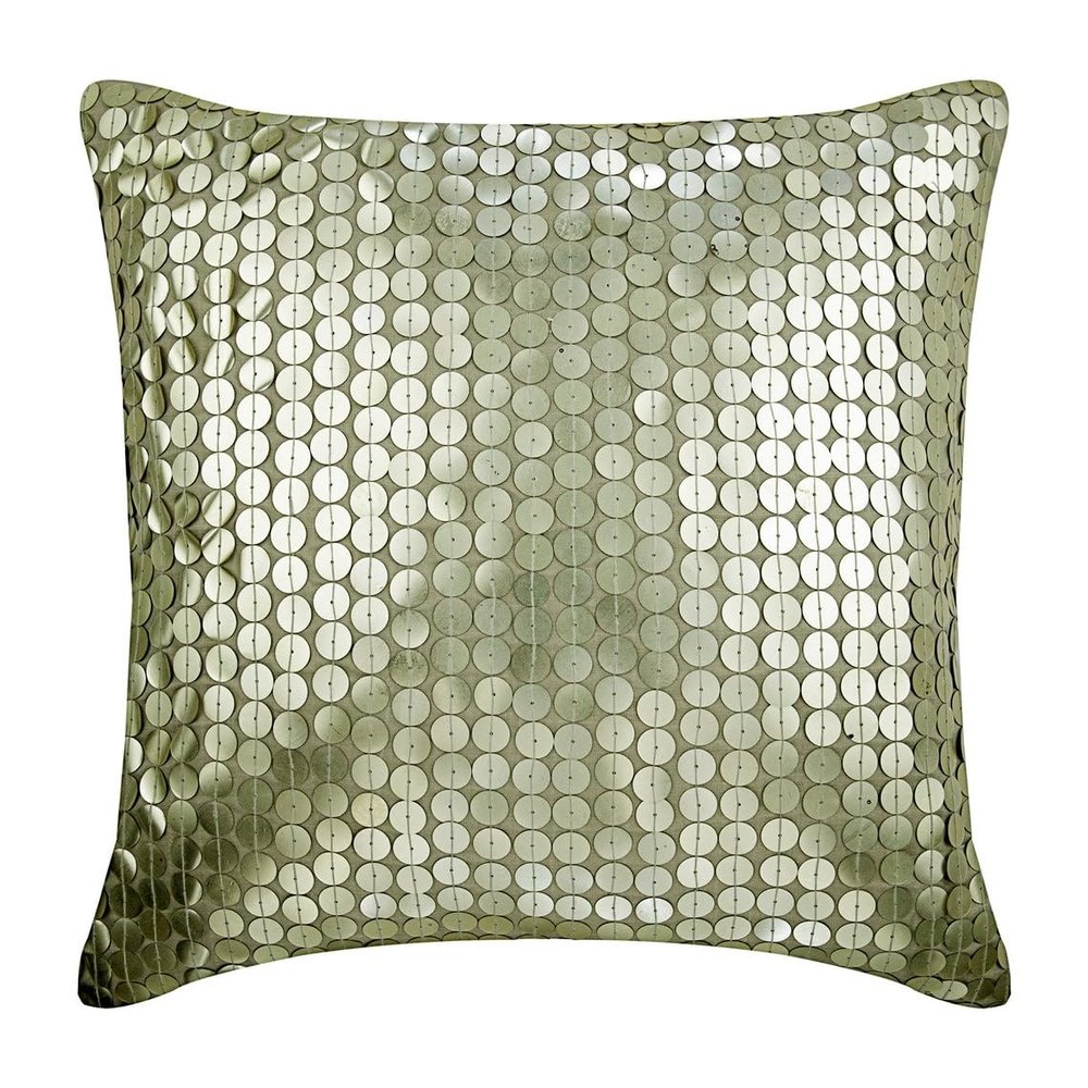 The HomeCentric Cushion Covers, Cushion Cover, Decorative Pillow Covers Pack of 2, 22x22 inch (55x55 cm) Grey, Cotton Throw Pillow Covers, Handmade Pillow Covers, Circles & Dots - Winter is Coming
