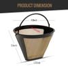 Reusable #4 Gold Tone Mesh Cone Coffee Maker Filter Basket - exact Replacement for Cuisinart, Ninja, Hamilton Beach, Breville, Moccamaster, Bonavita, Farberware, 1pc view 4