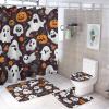 ZGDPBYF Halloween 3 Piece Bath Mats Funny Pumpkin Ghost Waterproof Non Slip Bath Mat Set, Washable Rug for Bathroom,-3-Piece Set view 1