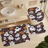 ZGDPBYF Halloween 3 Piece Bath Mats Funny Pumpkin Ghost Waterproof Non Slip Bath Mat Set, Washable Rug for Bathroom,-3-Piece Set view 3