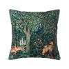 ChangQingArt Forest Fox Hares Blue Green Floral Throw Pillow Covers Case Home 18"x 18" view 1