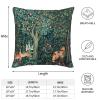 ChangQingArt Forest Fox Hares Blue Green Floral Throw Pillow Covers Case Home 18"x 18" view 4