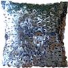 The HomeCentric Pillow Cover, Pack of 2, 22x22 inch (55x55 cm) Cushion Cover, Silver Accent Pillow, 3D Sequins Flower Glitter Floral Theme Pillow Cover, Art Silk Square Pillow Cover - Metallic Floral view 1