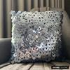 The HomeCentric Pillow Cover, Pack of 2, 22x22 inch (55x55 cm) Cushion Cover, Silver Accent Pillow, 3D Sequins Flower Glitter Floral Theme Pillow Cover, Art Silk Square Pillow Cover - Metallic Floral view 4