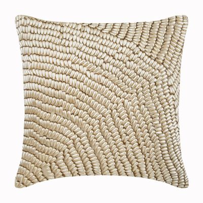 The HomeCentric Euro Sham Pillow Covers, Pearl Ivory, 26x26 inch (65x65 cm), Silk, Abstract, Contemporary