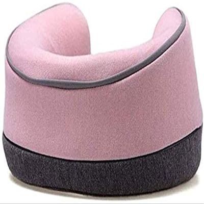 KouRy Travel PillowNeck Pillow,Ideal for Airplane Travel  Comfortable and Lightweight,Siesta Strongly Supports U Shaped Pillows,High Density Sponge Inner Wall,Fits The Neck (Pink)
