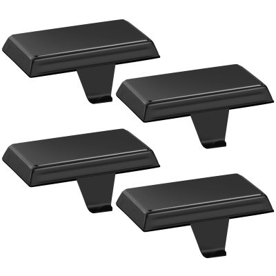 BlissfulTie Christmas Stocking Holders for Mantle Set of 6, Upgraded Weighted Sturdy Hangers (Black)