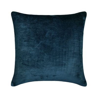 The HomeCentric Decorative Blue Pack of 2, 18"x18" (45x45 cm) Throw Pillows, Velvet Double Side, Faux Leather Puller Throw Pillows for Couch, Solid Color Modern Style Easter - Velvet Blue Jules