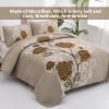 Anibedding Floral Quilt Set King Size,Elegant Brown Floral Printed Bedspread Coverlet 3 Pieces Soft Microfiber Bedding Set with 2 Pillowcases for All Season(104"90") view 2