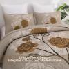 Anibedding Floral Quilt Set King Size,Elegant Brown Floral Printed Bedspread Coverlet 3 Pieces Soft Microfiber Bedding Set with 2 Pillowcases for All Season(104"90") view 3