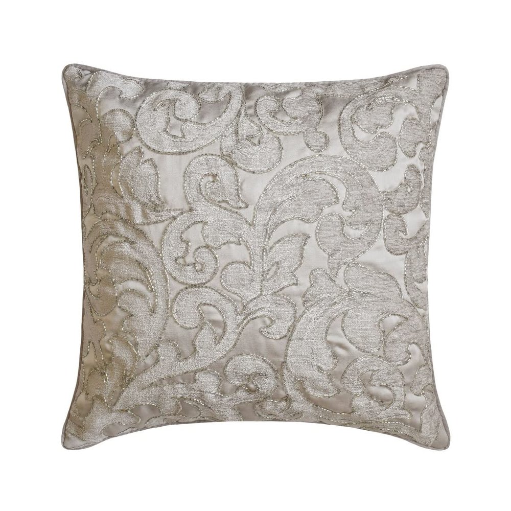 The HomeCentric Decorative Grey Pack of 2, 18"x18" (45x45 cm) Throw Pillow Covers, Velvet Beaded Hand Embroidery Throw Pillows for Sofa, Abstract Modern Style Easter - Thoshawah