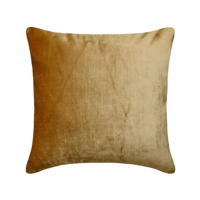 The HomeCentric Decorative Gold Pack of 2, 18"x18" (45x45 cm) Throw Pillows, Velvet Double Side, Faux Leather Puller Throw Pillows for Couch, Solid Color Modern Style Easter - Velvet Gold Jules