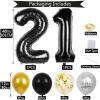 21st Birthday Decorations for Him, 40 inch 21 Balloon Numbers, 18 pcs 12 inch Birthday Decoration Balloons for 21st Men Women Birthday Anniversary Party Decoration view 2