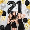21st Birthday Decorations for Him, 40 inch 21 Balloon Numbers, 18 pcs 12 inch Birthday Decoration Balloons for 21st Men Women Birthday Anniversary Party Decoration view 3