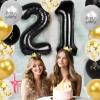 21st Birthday Decorations for Him, 40 inch 21 Balloon Numbers, 18 pcs 12 inch Birthday Decoration Balloons for 21st Men Women Birthday Anniversary Party Decoration view 4