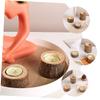 DOITOOL 10pcs Wooden Tealight Holders Rustic Log Candle Stands for Home Decor Wedding Centerpieces Romantic Dinner Party Decorations Miniature Votive Candle Holders view 2