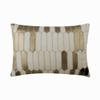 The HomeCentric Ivory Pack of 2, 12"x20" (30x50 cm) Rectangle Pillow Covers, Linen Applique Lumbar Pillow Covers, Geometric Pattern Modern Style - Gold Heist view 1