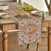 Artoid Mode Boho Bohemia Style Orange Table Runner, Country Rustic Farmhouse Magical Fall Kitchen Dining Table Decoration for Home Party Decor 13x120 Inch view 3