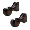 KUMGROT 2 PCS Wood Curtain Rod Brackets 35mm/1.37in Diameter Antique Window Curtain Rod Holder Heavy Duty Single Support for 1-2/5" Pole, Red Brown view 1