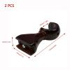 KUMGROT 2 PCS Wood Curtain Rod Brackets 35mm/1.37in Diameter Antique Window Curtain Rod Holder Heavy Duty Single Support for 1-2/5" Pole, Red Brown view 2