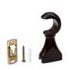 KUMGROT 2 PCS Wood Curtain Rod Brackets 35mm/1.37in Diameter Antique Window Curtain Rod Holder Heavy Duty Single Support for 1-2/5" Pole, Red Brown view 4