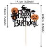 1 Pack Halloween Happy Birthday Cake Topper Glitter Witch Leg Haunted House Pumpkin Cake Pick for Halloween Themed Cupcake Decoration Birthday Party Supplies view 2