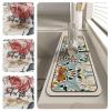 Fantasy Style Faucet Draining Mat, Floral Sink Faucet Mat, Kitchen Sink Absorbent Mat, Diatom Mud Kitchen Faucet Mat Sink Splash Guard, for Bathroom & Kitchen (#06) view 4