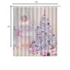 ABONAN Christmas Shower Curtain Pink Christmas Trees Christmas Pink Balls Gifts Xmas Fireplace Fabric Bathroom Curtains Decor Set with Hook(47" WX70 H) view 4