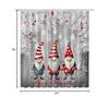 ABONAN Christmas Gnomes Shower Curtain Cute Gnomes Xmas Pine Tree Berry Snowflake Winter Holiday Rustic Santa Claus Farmhouse Brown Wooden Fabric Bathroom Curtains Decor Set with Hook(47" WX70 H) view 4