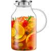 Bivvclaz 3 Liter 101 oz Glass Pitcher with Lid and Handle, Glass Water Pitcher for Fridge, Glass Carafe for Hot/Cold Water, Iced Tea Pitcher, Large Jug for Coffee, Juice and Homemade Beverage view 1