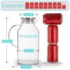 Bivvclaz 3 Liter 101 oz Glass Pitcher with Lid and Handle, Glass Water Pitcher for Fridge, Glass Carafe for Hot/Cold Water, Iced Tea Pitcher, Large Jug for Coffee, Juice and Homemade Beverage view 2