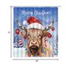 ABONAN Merry Christmas Shower Curtain Christmas Highland Cow Xmas Bull Rustic Farmhouse Winter Forest New Year Holiday Fabric Bathroom Curtains Decor Set with Hook(59" Wx70 H) view 4