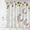 ABONAN Merry Christmas Shower Curtain Silver Christmas Balls Snowflake Happy New Year Fantasy Xmas Ball Winter Holiday Fabric Bathroom Curtains Decor Set with Hook(47" WX70 H) view 1