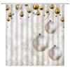 ABONAN Merry Christmas Shower Curtain Silver Christmas Balls Snowflake Happy New Year Fantasy Xmas Ball Winter Holiday Fabric Bathroom Curtains Decor Set with Hook(47" WX70 H) view 2