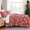 Southshore Fine Living, Inc. Oversized Quilt Bedding Set, 2-Piece Twin XL Coverlet with Matching Sham, Jacobean Willow Floral Coverlet, All Season Quilt Bedspread, Lightweight Twin Quilts, Red view 1