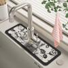 Fantasy Style Faucet Draining Mat, Floral Sink Faucet Mat, Kitchen Sink Absorbent Mat, Diatom Mud Kitchen Faucet Mat Sink Splash Guard, for Bathroom & Kitchen (#05) view 1
