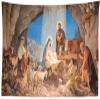 CORFOTO 180x98 Inch Fabric Christmas Birth of Jesus Tapestry Night Manger Nativity Scene Painting Wall Hanging Christian Tapestry for Wall Decor Bedroom Aesthetic Living Room Decor Wall Art Poster view 1