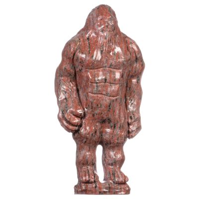 SUNYIK Sesame Red Carved Gorillas Statue Figurine, Natural Stone Ape Statue for Home Office Decor Reiki Healing Meditation