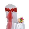 DDCBNS Red 50 PCS Classic Double Bow Gauze Stretch Chair Sashes,Organza Elastic Sashes Chair Bands for Wedding Party Reception Events Celebration Banquets Hotel Event Decorations Chairs Decoration view 1