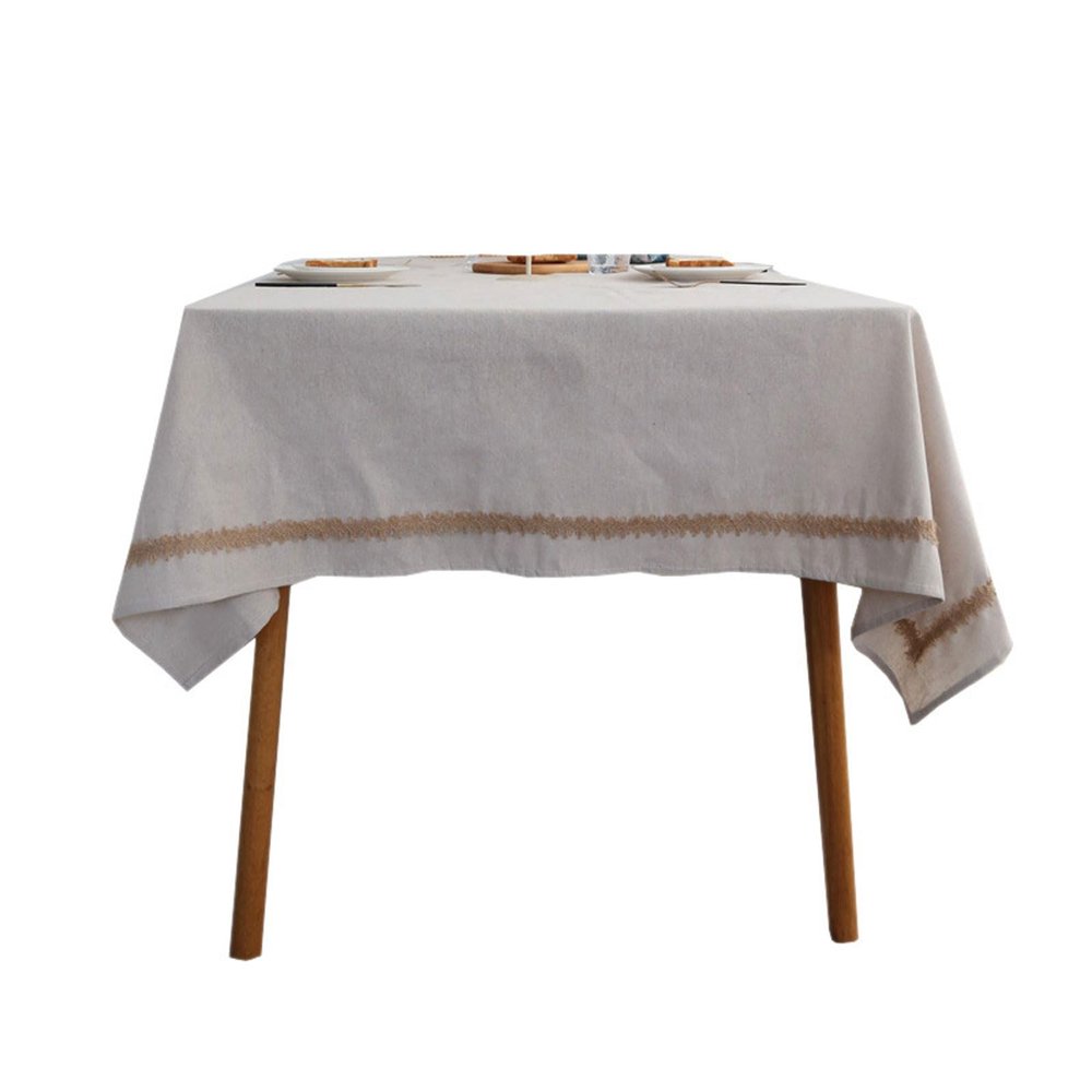 FOUNCY Plain Fabric Rectangular Lace Tablecloth Living Room Coffee Table Cloth Outdoor Picnic Cloth,100 * 140cm