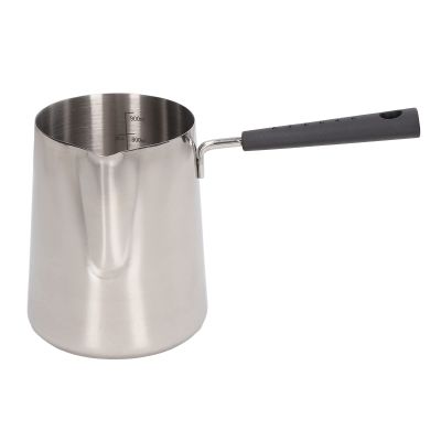 Coffee Milk Frothing Pitcher Cup Stainless Steel Milk Pointed Tip Latte Frothing Cup with Scale Long Handle Coffee Pot for Stove Top(#3)