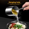 Coffee Milk Frothing Pitcher Cup Stainless Steel Milk Pointed Tip Latte Frothing Cup with Scale Long Handle Coffee Pot for Stove Top(#3) view 3